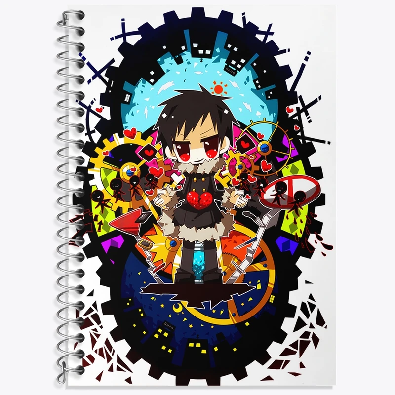 دفتر زبان 50 برگ خندالو مدل دو خط طرح ایزایا انیمه دورارارا کد 32141