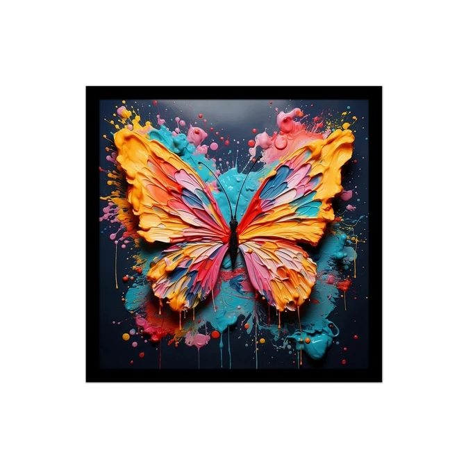 تابلو نوری بکلیت طرح نقاشی رنگ روغن پروانه مدل B-MID-16205