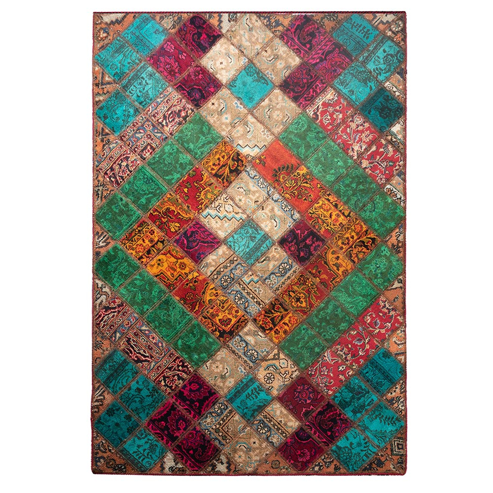 کلاژ فرش دستبافت سه و نیم متری مدل چهل تکه کد FT20-3