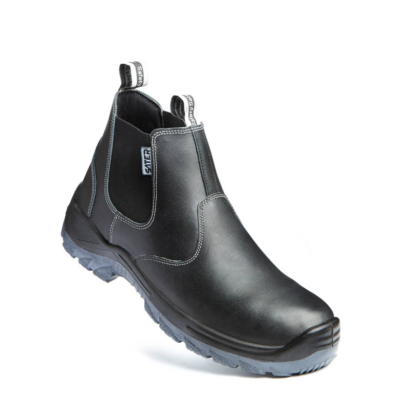 کفش ایمنی مدل چرم طبیعی گاوی بغل کشدار کد 09