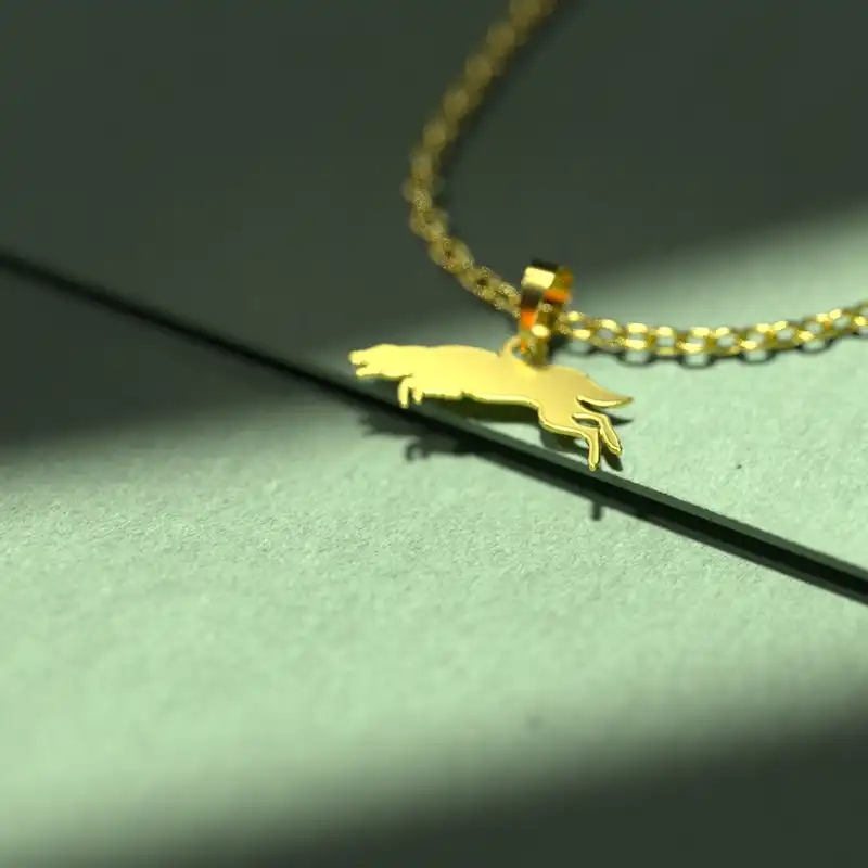 گردنبند طلا 18 عیار زنانه مدوپد مدل سگ کد J3-1-1056