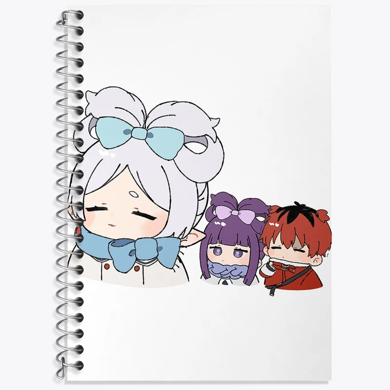 دفتر زبان 50 برگ خندالو مدل دو خط طرح اشتارک، فریرن و فرن انیمه فریرن کد 33833