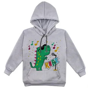 هودی پسرانه مدل دایناسور خواننده F199 رنگ طوسی