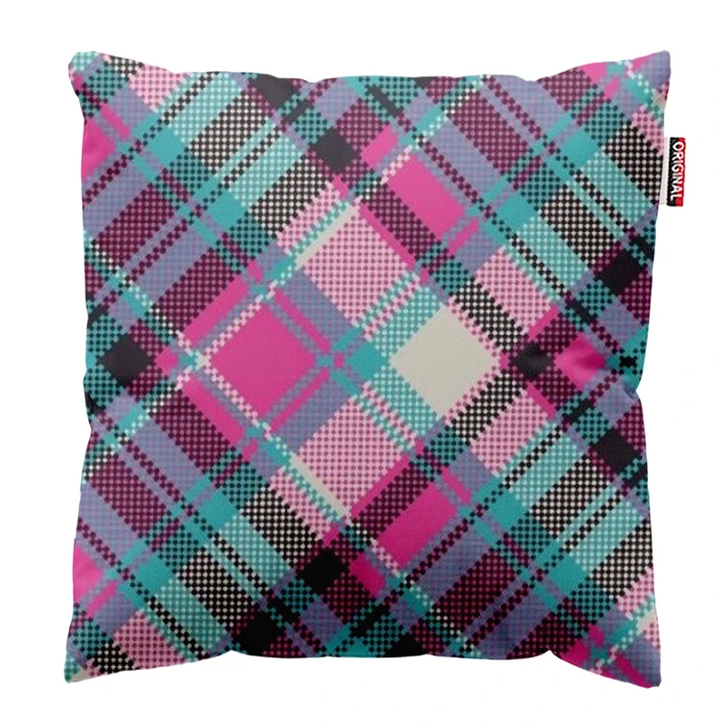  کوسن پاد آفرین طرح چهارخونه سنتی کلاسیک سایز 30*30 سانتی متر کد 1141