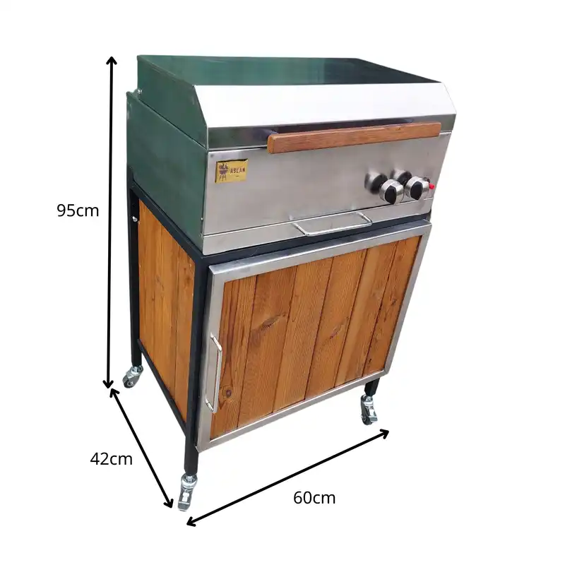 باربیکیو اصلان مدل E60 استیل طرح کابینت دار