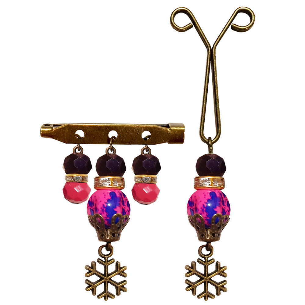 ست گیره روسری و سنجاق سینه زنانه مدل PM86