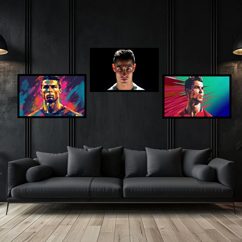 تابلو بکلیت طرح شخصیت ورزشی فوتبالی کریستیانو رونالدو  مدل  B-bu3754 مجموعه 3 عددی