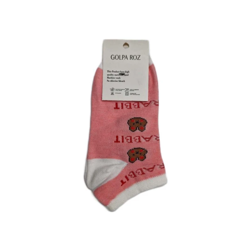 جوراب ساق کوتاه دخترانه مدل گل پا رز کد ۸۸۰