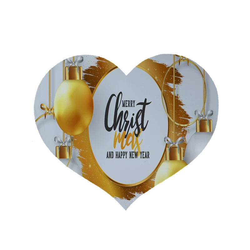 پادری مدل قلب طرح سال نو مبارک کد 8383 سایز 90 × 90 سانتی متر