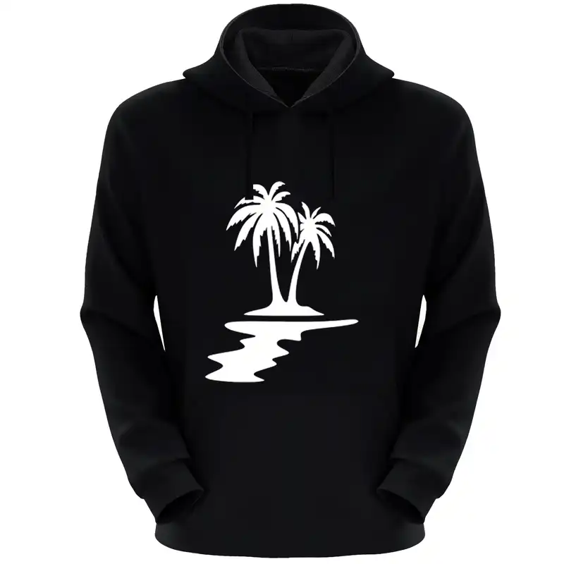 هودی زنانه مدل نخل S74 رنگ مشکی