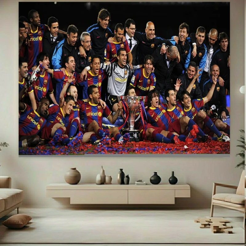 پوستر پارچه ای طرح قهرمانی مدل بارسلونا کد BK24044