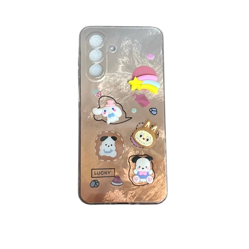 کاور مدل براش طرح عروسکی برجسته کد Lucky55 مناسب برای گوشی موبایل سامسونگ Galaxy A36