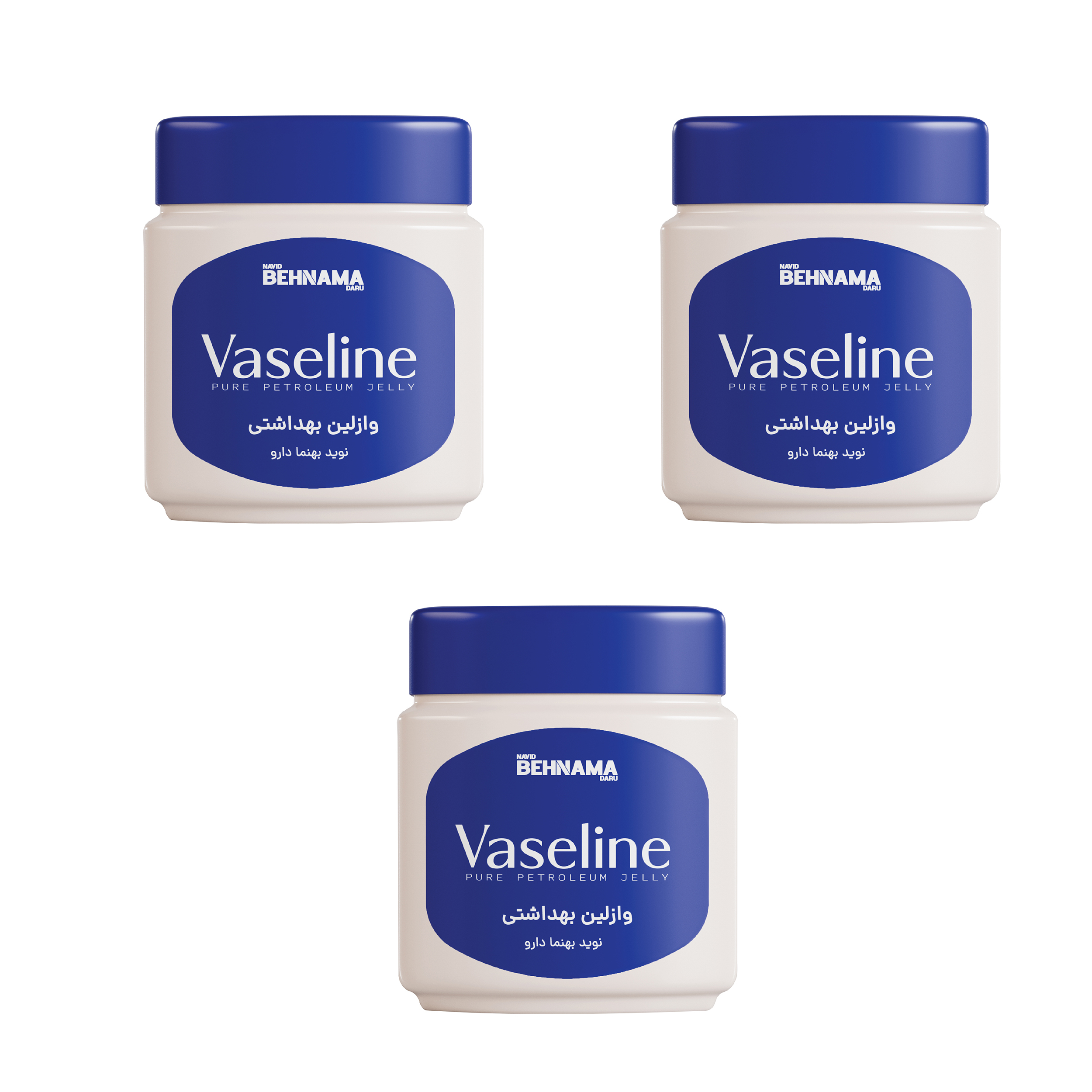وازلین دست و صورت و لب نوید بهنما دارو مدل کلاسیک مناسب برای انواع پوست حجم 115 میلی لیتر مجموعه سه عددی