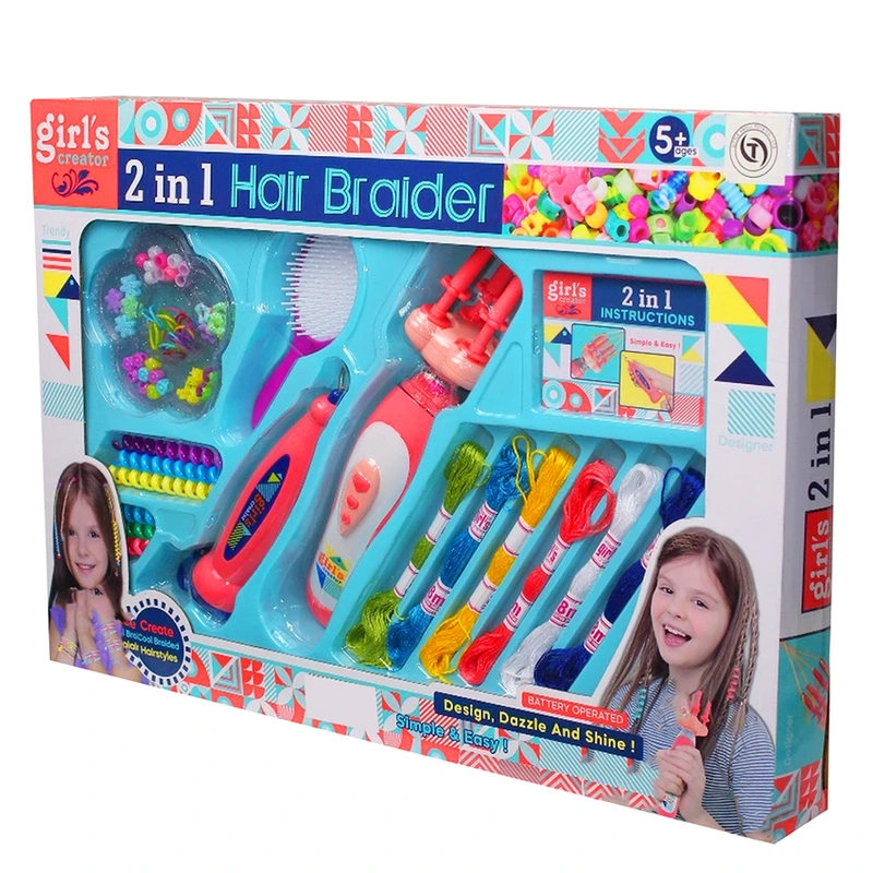 ست اسباب بازی آرایشی مدل دستگاه بافت مو 2 در 1 کد MBK-278K