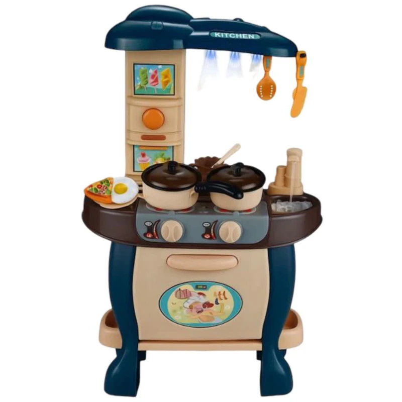 ست اسباب بازی آشپزخانه ناب سل مدل 31 تکه چراغدار موزیکال دودزا به همراه سینک ظرفشویی کد 31PCS MINI KITCHEN SET3949