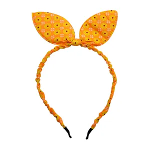 تل مو دخترانه مدل خرگوشی طرح گل بابونه كد PRC174