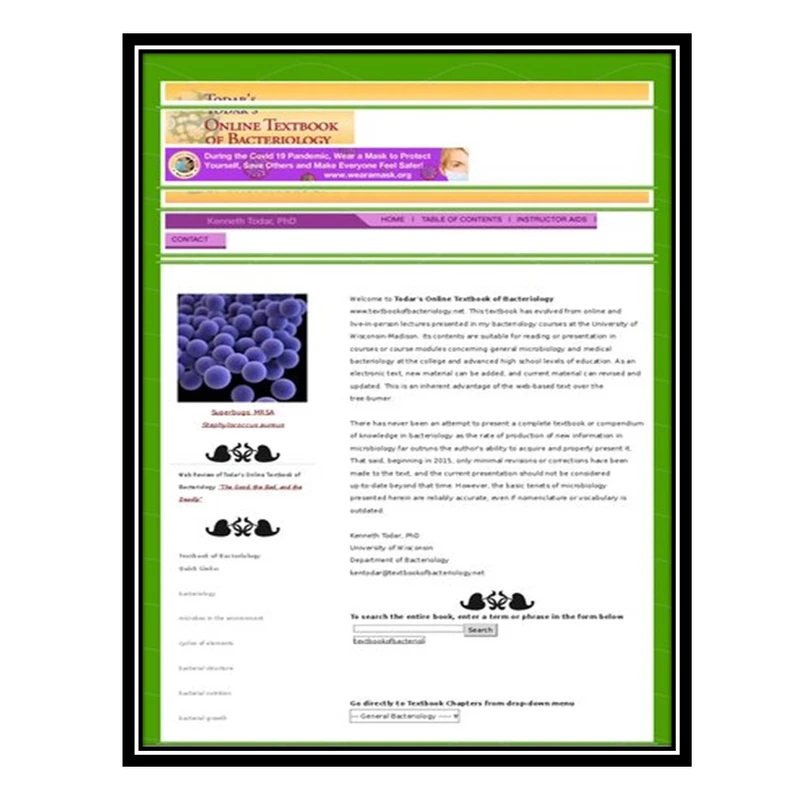 کتاب Todars Online Textbook of Bacteriology اثر Kenneth Gregory Todar انتشارات مؤلفین طلایی