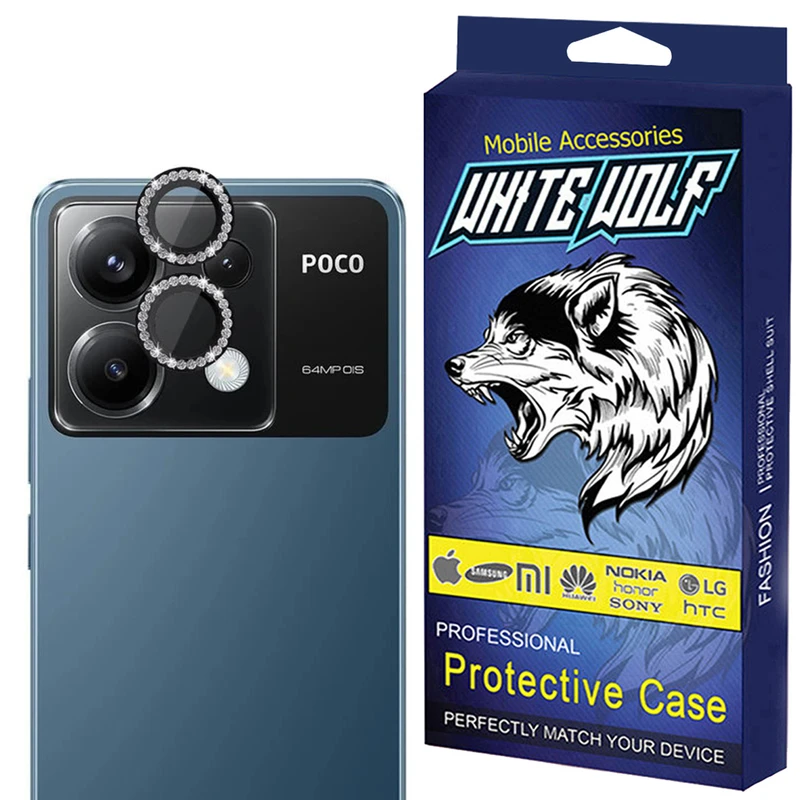 محافظ لنز دوربین شیشه ای وایت ولف مدل W-Shine Ring مناسب برای گوشی موبایل شیائومی Poco X6