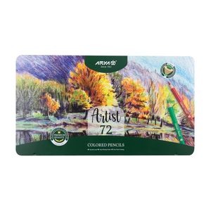 مداد رنگی 72 رنگ آریا مدل آرتیست جعبه فلزی کد 074