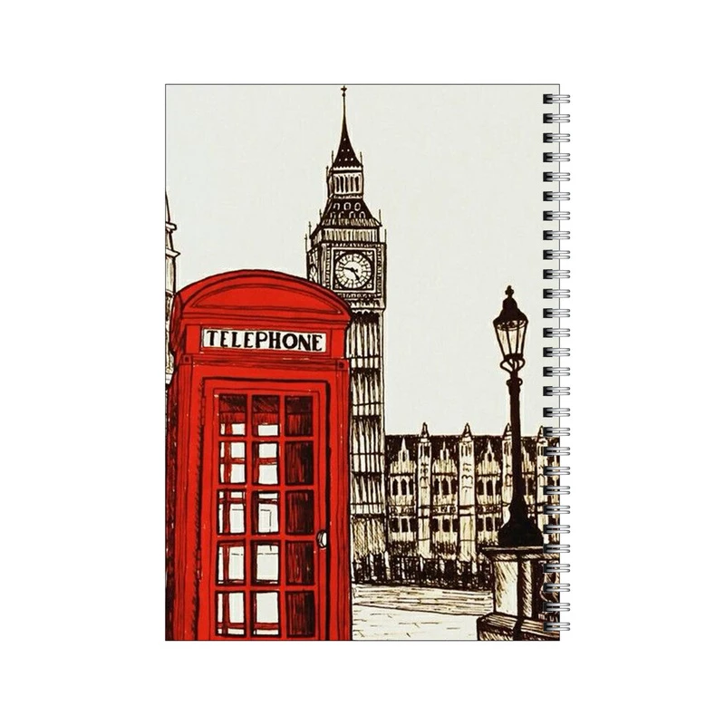 دفتر مشق 100 برگ بامبیلیپ طرح تلفن لندن کد 7020229
