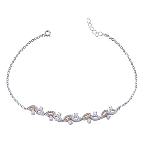 دستبند نقره زنانه بازرگانی میلادی مدل برگ کد DP_355