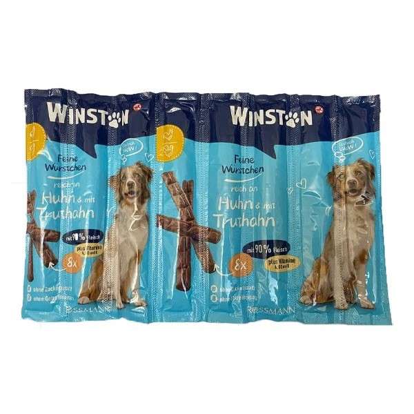 تشویقی سوسیسی سگ وینستون مدل مرغ و بوقلمون وزن 88 گرم