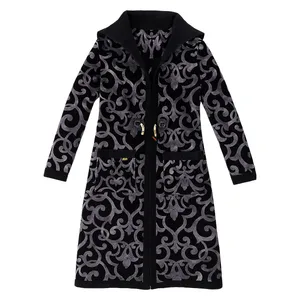 پالتو زنانه مدل مخمل گل برجسته