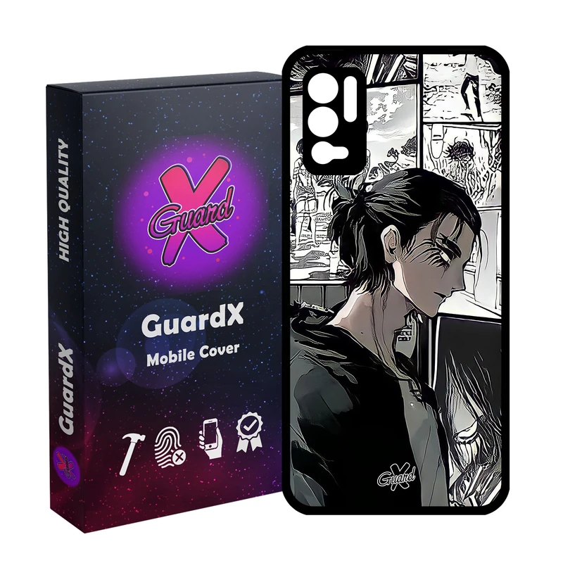 کاور گارد ایکس طرح Eren Yeager Anime مدل Glass10442 مناسب برای گوشی موبایل شیائومی Redmi Note 10 5G/Poco M3 Pro /Redmi Note 10T 5G