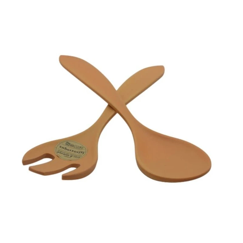 قاشق و چنگال سرو سالاد مدل بامبو