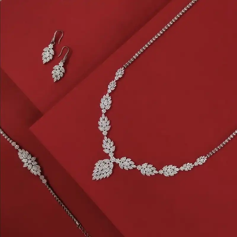 نیم ست نقره زنانه مدل خوشه ی گندم BARF3