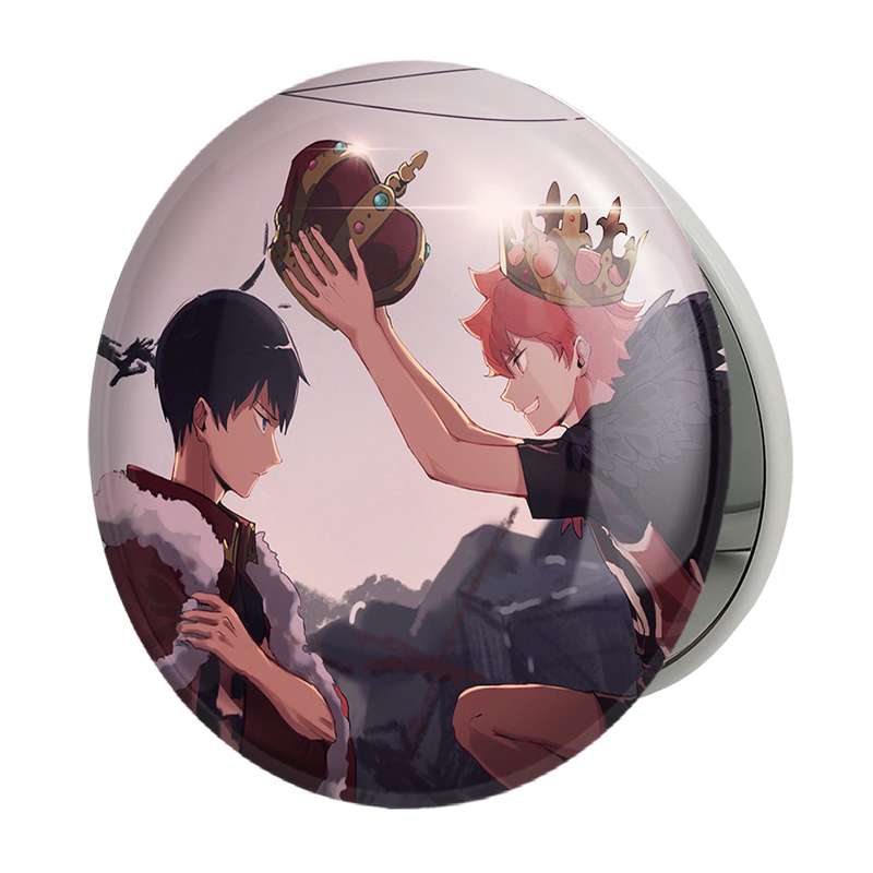 آینه جیبی خندالو طرح هیناتا و کاگیاما انیمه هایکیو Haikyu مدل تاشو کد 17754