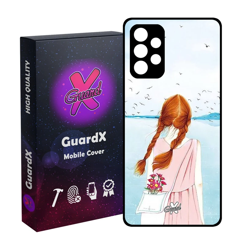 کاور گارد ایکس طرح دختر مدل Glass10213 مناسب برای گوشی موبایل سامسونگ Galaxy A52
