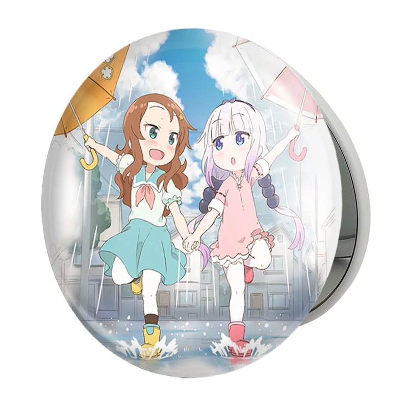 آینه جیبی خندالو طرح سایکاوا و کانا انیمه اژدهای خدمتکار کوبایاشی مدل تاشو کد 36317