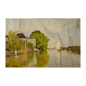 کاغذ کادو ترمه طراحان ایده مدل خانه‌ هایی روی رودخانه آچترزان از مونه کد art0175 سایز 57x37 سانتی متر