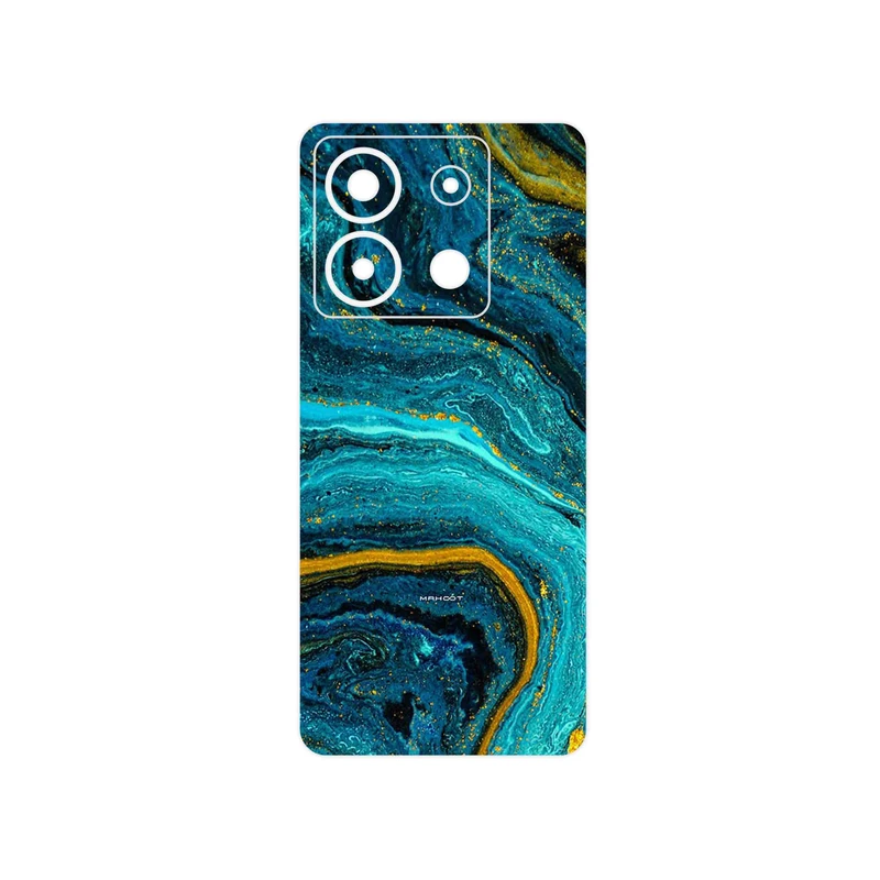 برچسب پوششی ماهوت مدل Turquoise marblewith golden streaks مناسب برای گوشی موبایل شیائومی Redmi Note 13 Pro 5G