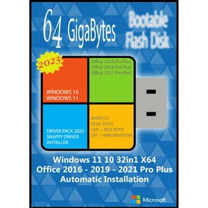 سیستم عامل Windows 11 10 X64 32 In 1 - Office 16-19-21 - Driver Pack نشر مایکروسافت