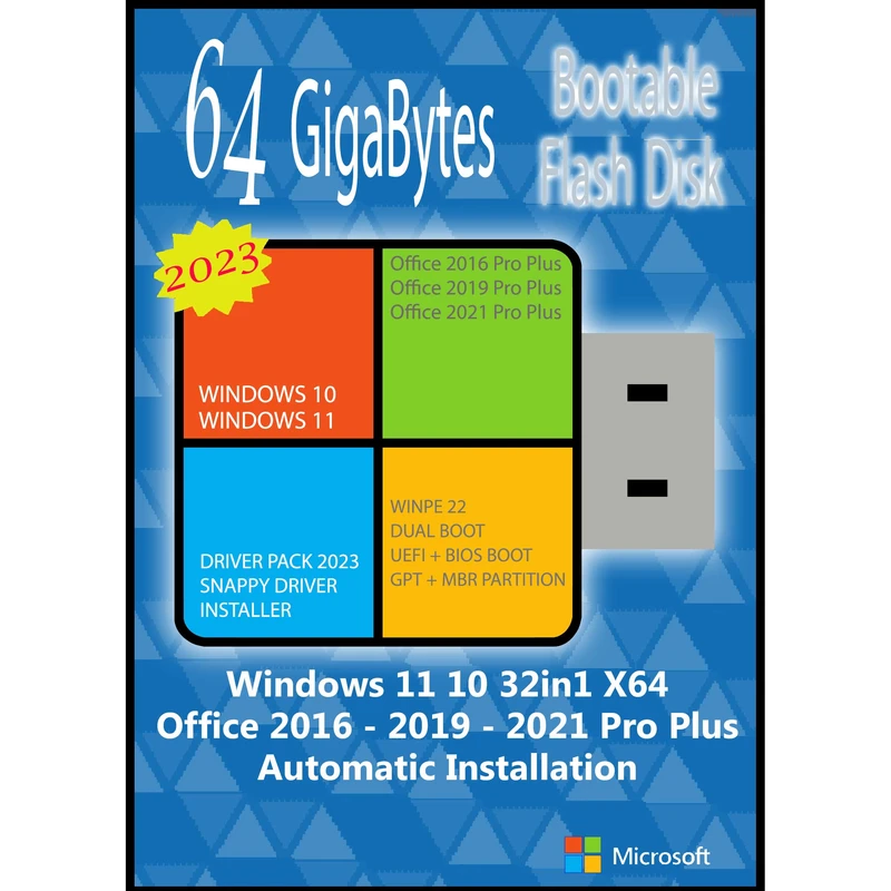 سیستم عامل Windows 11 10 X64 32 In 1 - Office 16-19-21 - Driver Pack نشر مایکروسافت