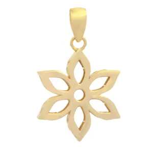 آویز گردنبند طلا 18 عیار زنانه طلای مستجابی مدل گل کد 2