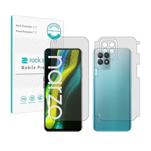 Rockspace HyGEL model clear screen protector suitable for Realme Narzo50 mobile phone along with the phone back protector