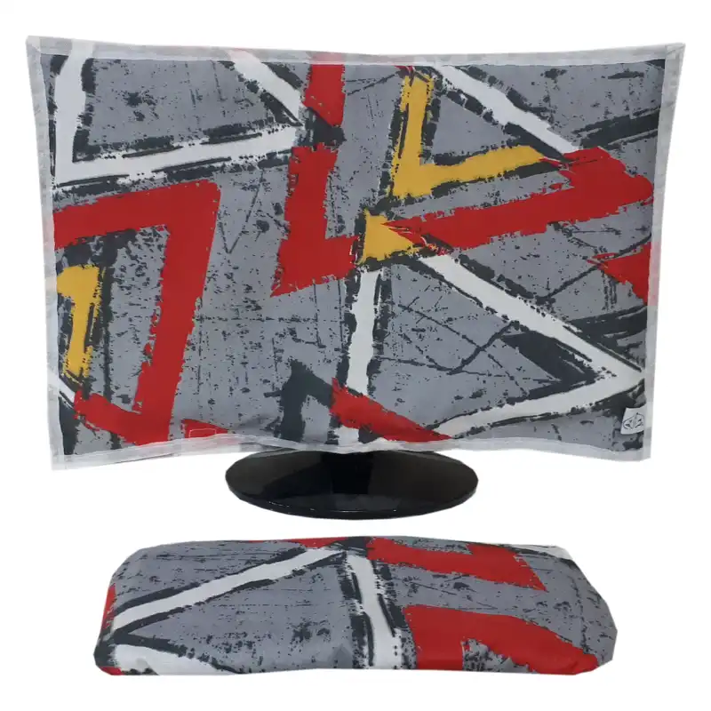 کاور مانیتور رضازهرا مدل مثلث کد 323 مناسب برای مانیتور تا 20 اینچ به همراه کاور کیبورد