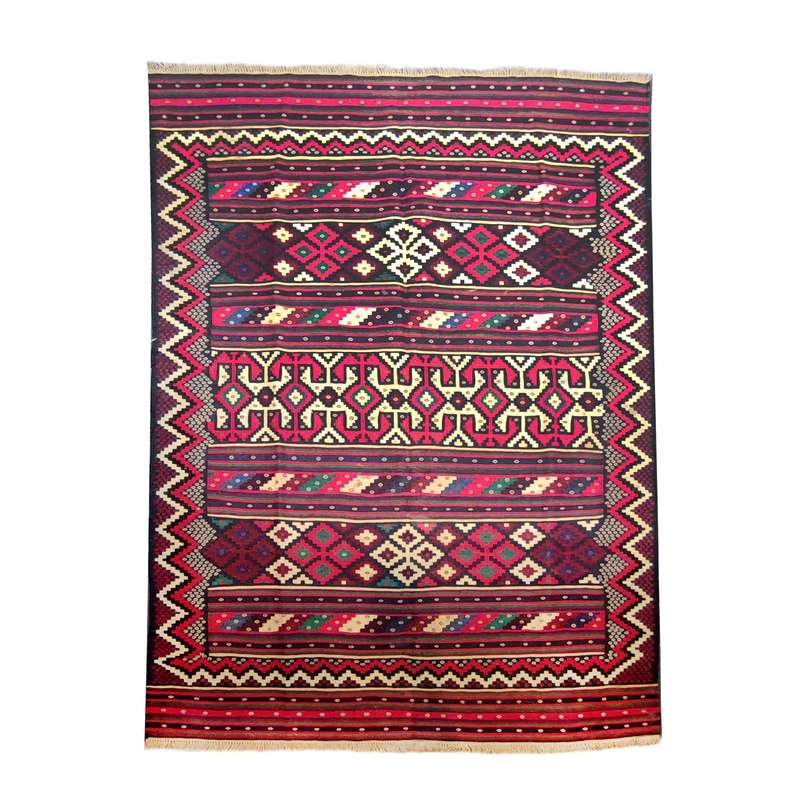 گلیم دستباف سه و نیم متری طرح سوزنی مدل AA49