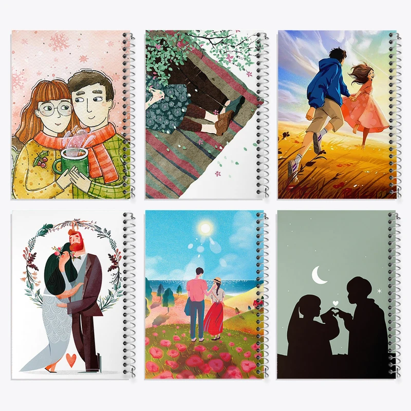 دفتر مشق 100 برگ خندالو طرح عاشقانه (Love) کد 248 مجموعه 6 عددی