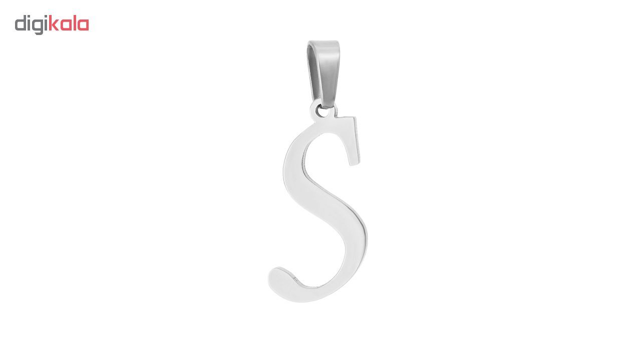 آویز گردنبند طلا 18 عیار جواهری میکا طرح S کد 0110037 -  - 2