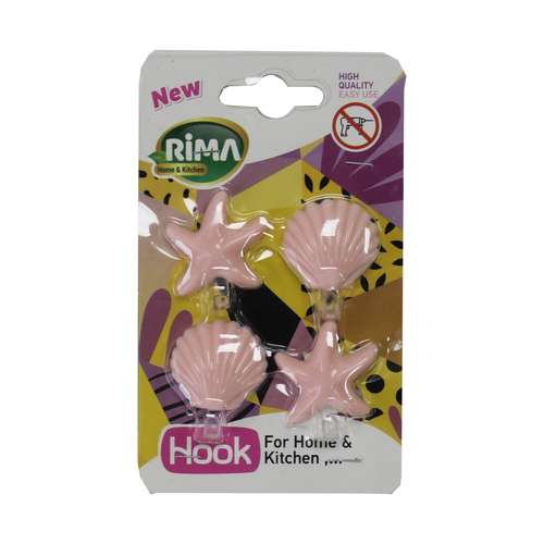 قلاب آویز آشپزخانه ریما مدل صدف و ستاره کد 115-01 بسته 4 عددی
