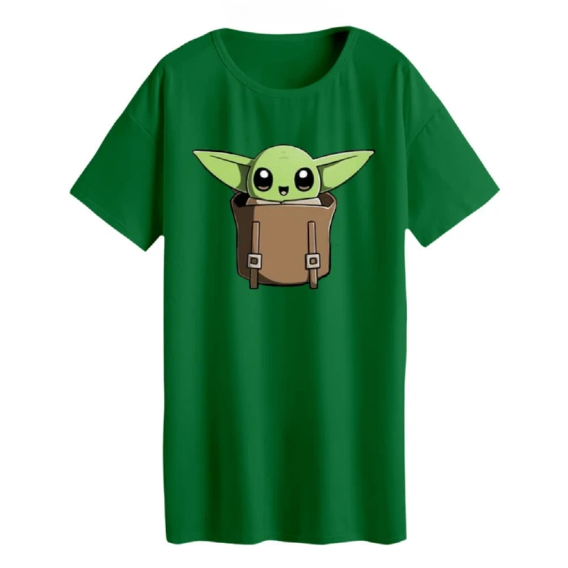 تی شرت لانگ آستین کوتاه زنانه مدل بیبی یودا کد 8