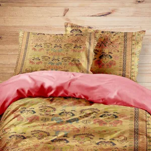 سرویس روتختی مدوپد طرح فرش قم عکسی آنتیک مدل C-Ghom077 یک نفره 4 تکه