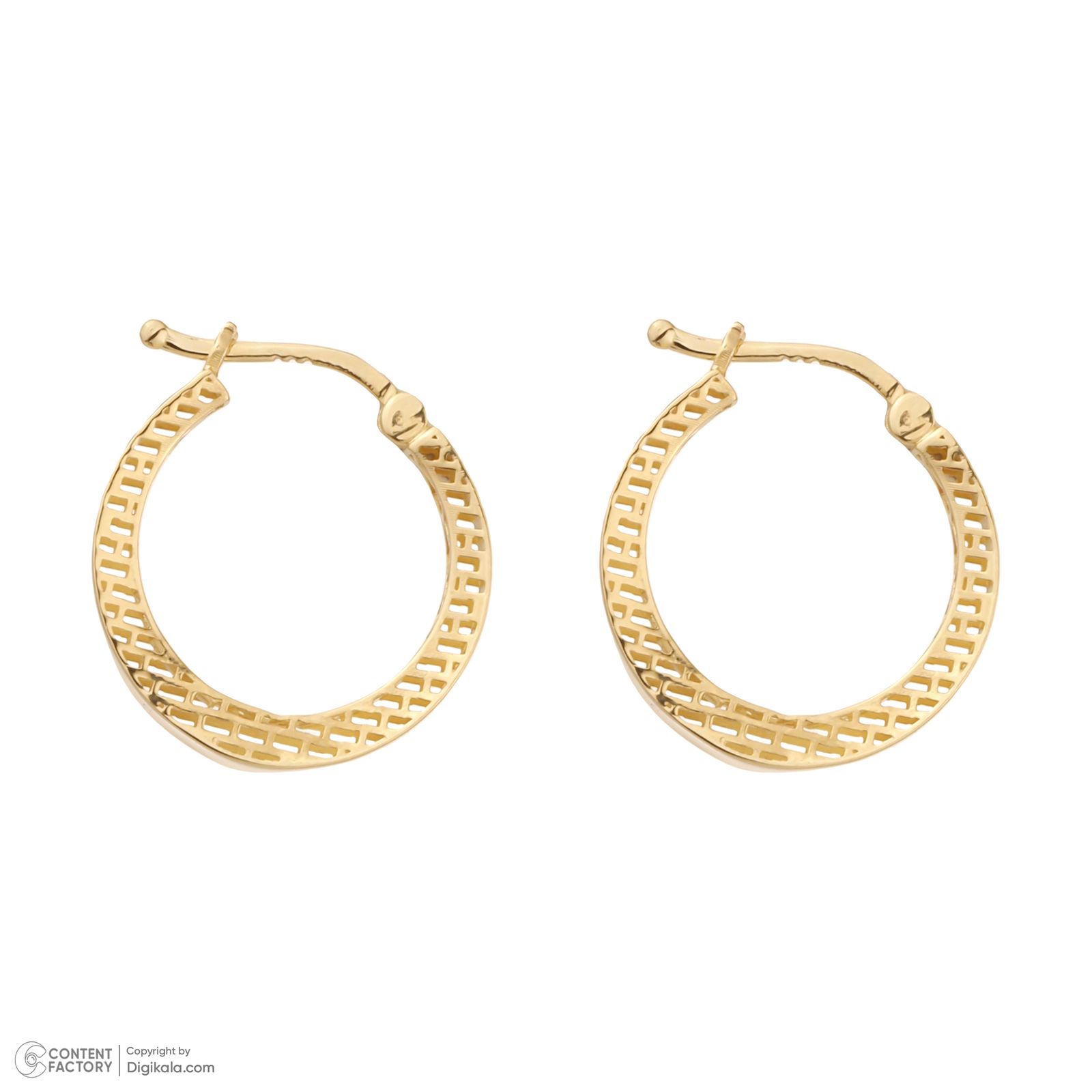 گوشواره طلا کم اجرت 18 عیار زنانه گلدم مدل E-2311014 -  - 2