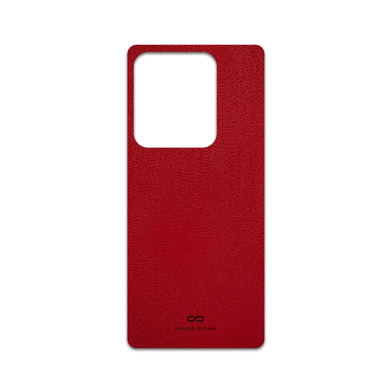 برچسب پوششی ماهوت مدل Red-Leather مناسب برای گوشی موبایل شیائومی Redmi Note 14S
