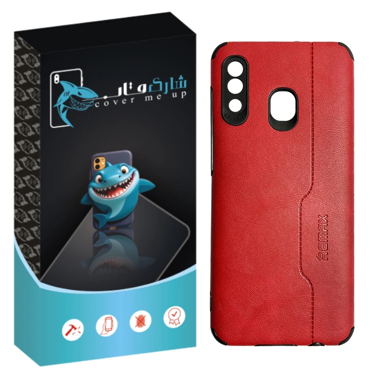 کاور شارک قاب مدل چرم RMX مناسب برای گوشی موبایل سامسونگ Galaxy A20 / A30