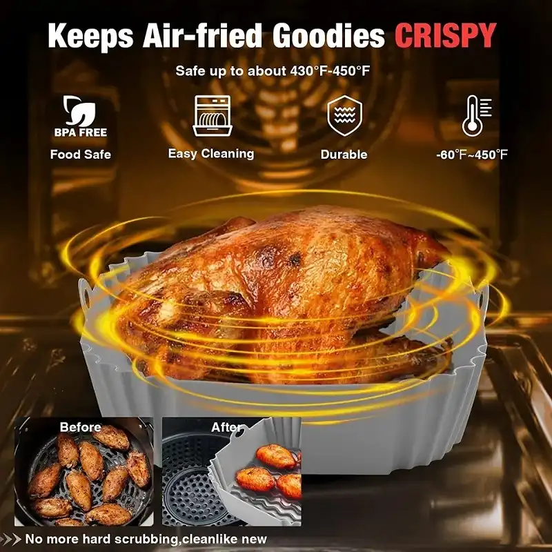 ظرف پخت به گز مدل سیلیکونی طرح هواپز ایر فرایر مربع